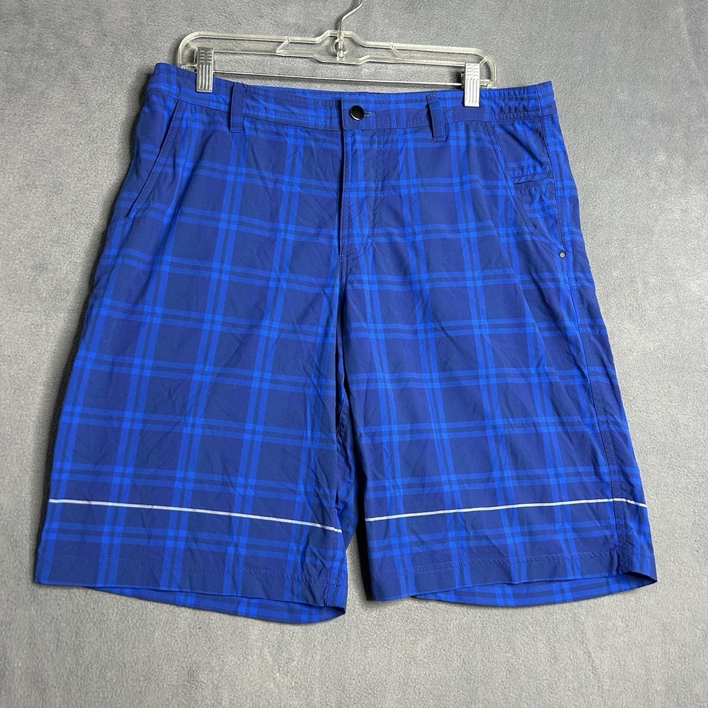 Lululemon Men's Size 36 Kahuna Shorts Golf Casual Blue Plaid 10" inseam